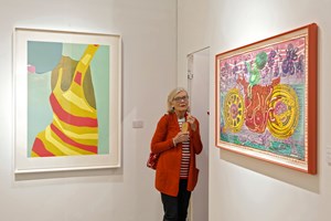 Gary Hume and Grayson Perry, <a href='/art-galleries/paragon-gallery/' target='_blank'>Paragon</a>, The Armory Show, New York (7–10 March 2019). Courtesy Ocula. Photo: Charles Roussel.